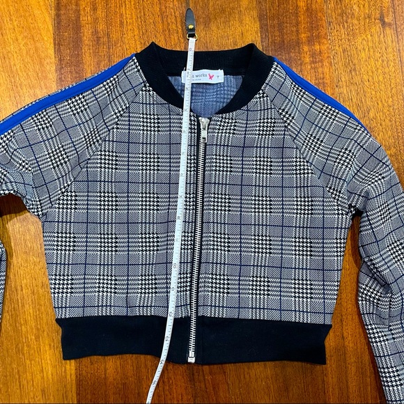Zip Houndstooth Girls Jacket Size 7 - Picture 3 of 5